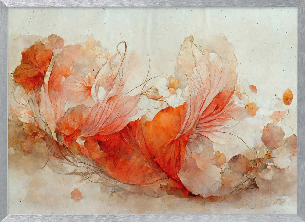 Persian Red Flowers Poster