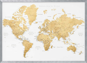 Rossie world map in Spanish Poster