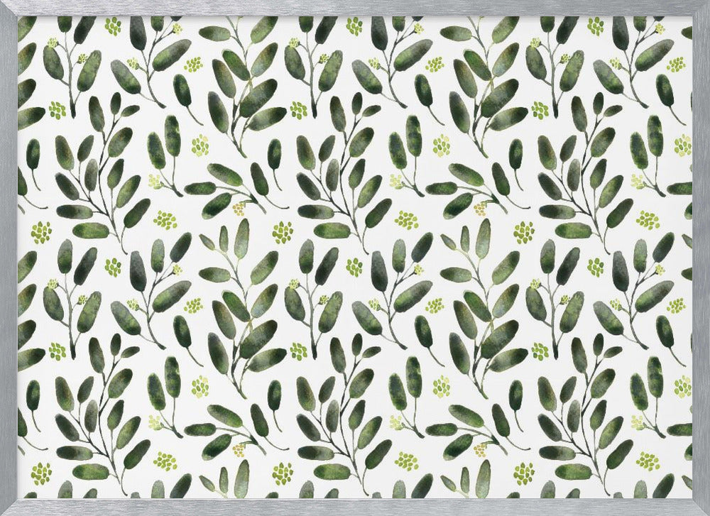 Lisa watercolor seeded eucalyptus pattern Poster