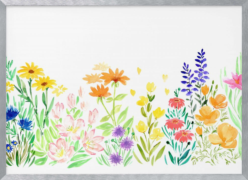 Watercolor wildflowers Poster