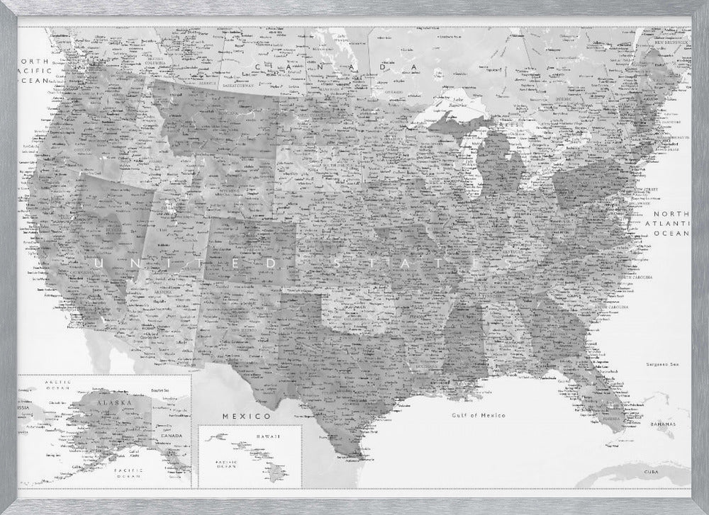 Highly detailed map of the United States Jimmy Poster