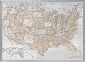 Highly detailed map of the United States, Lucille Poster