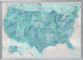 Highly detailed map of the United States, Harriet Poster