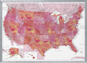 Highly detailed map of the United States, Tatiana Poster