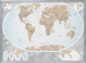 Classic world map in watercolor, Therese Poster