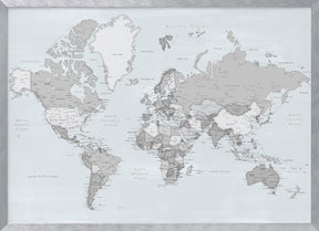 Distressed world map with cities, Darryl Poster