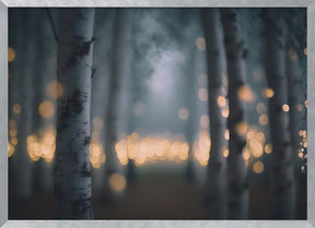 Glowing Birch Forest Poster