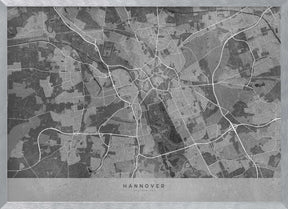 Gray vintage map of Hannover Germany Poster