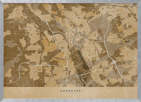 Sepia vintage map of Hannover Germany Poster