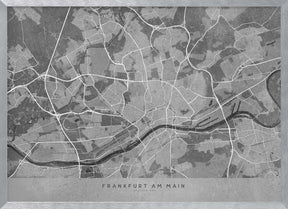 Gray vintage map of Frankfurt Germany Poster