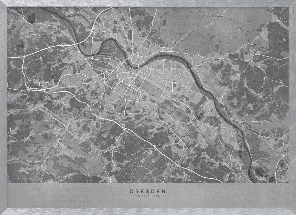 Gray vintage map of Dresden Germany Poster