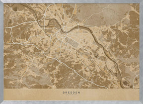 Sepia vintage map of Dresden Germany Poster