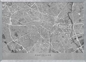 Gray vintage map of Montpellier France Poster