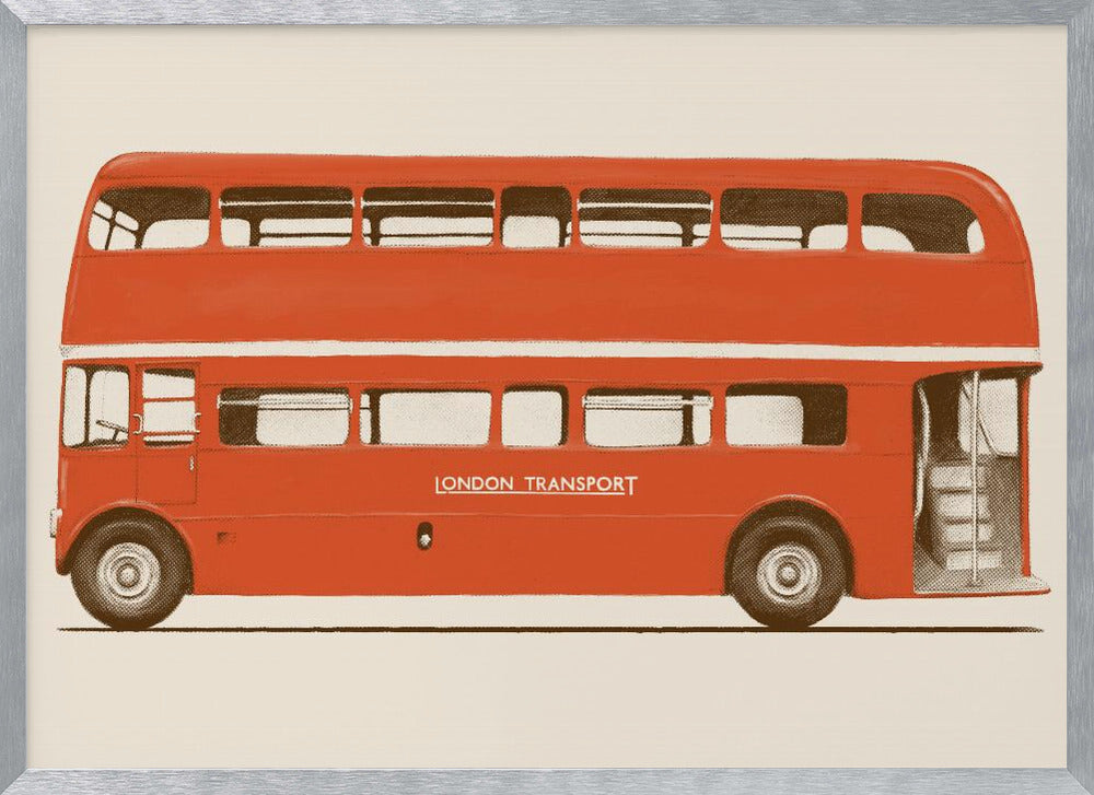 Red English Bus Poster