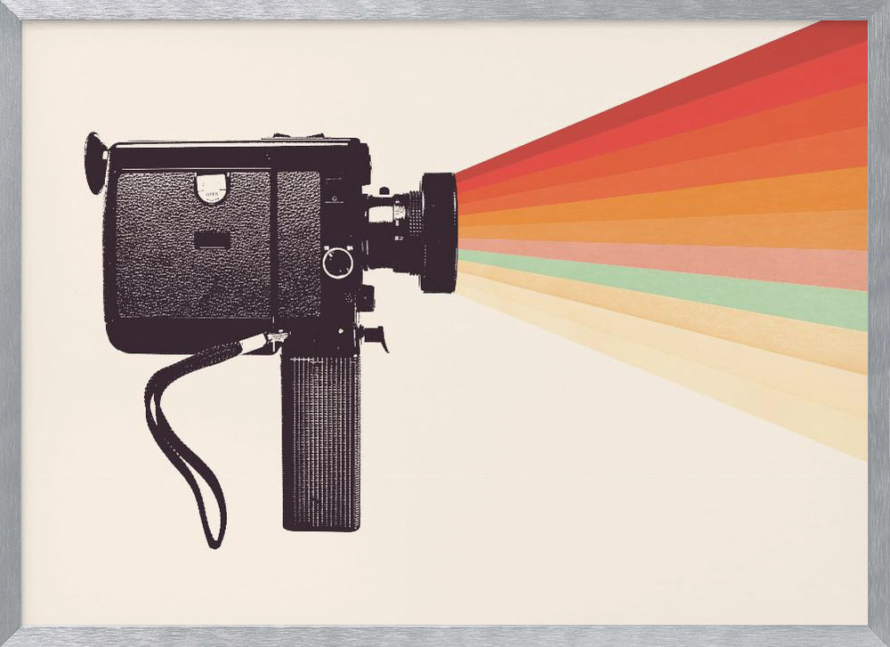 Movie Camera Rainbow Poster