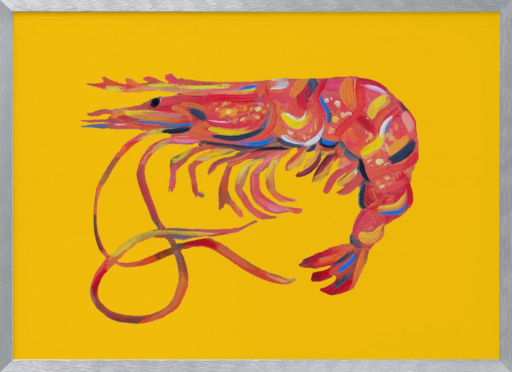 Prawn On Yellow Poster