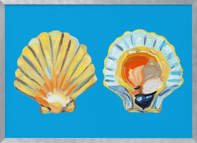 Scallops On Blue Poster