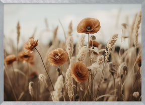 Orange Poppy Field Poster