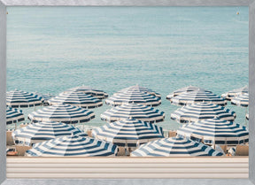 Striped Beach Umbrellas Poster