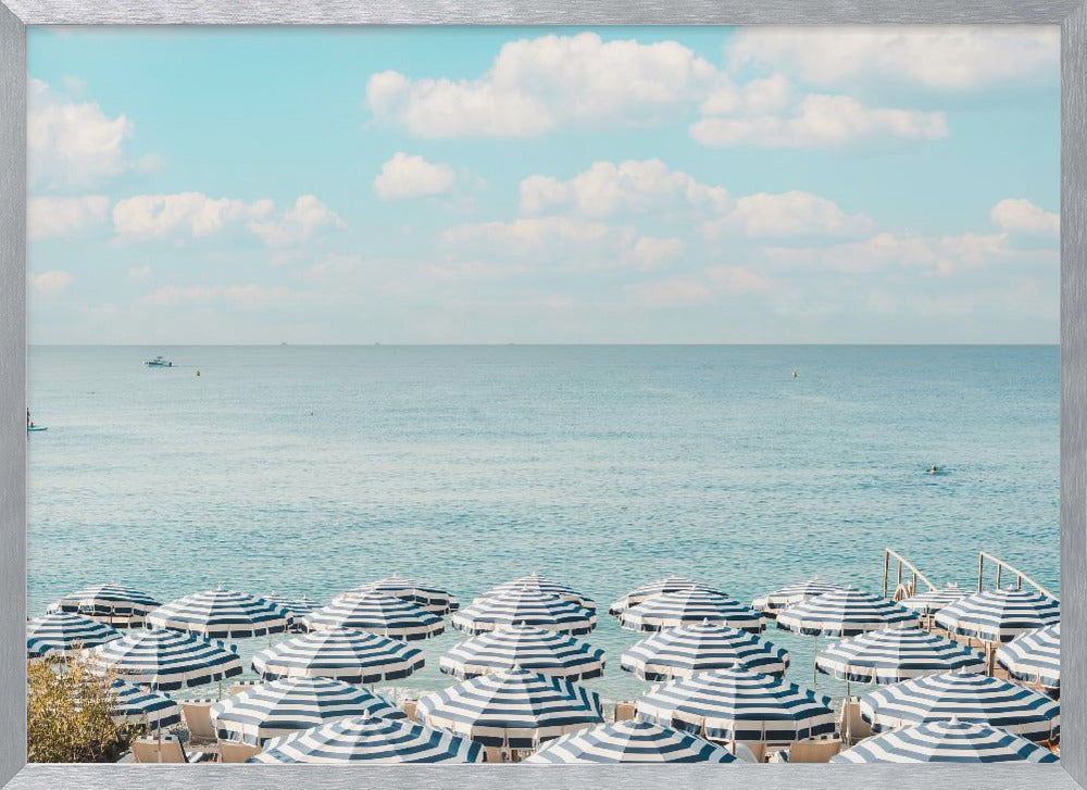 French Riviera Beach Umbrellas II Poster