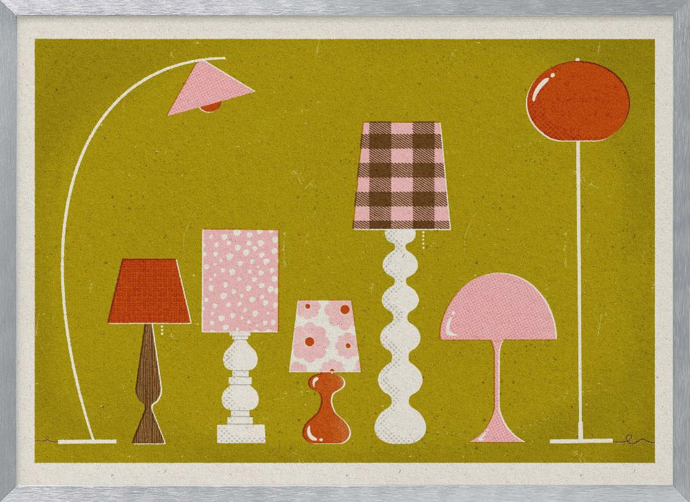 Mid Century Modern Lamps Poster