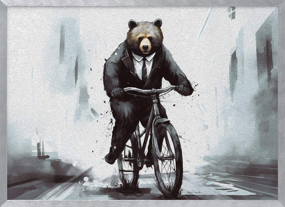 Bear on bike Poster