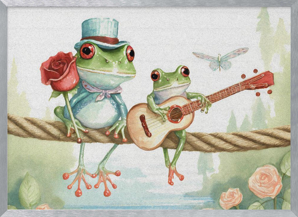 Frogs on a rope Poster