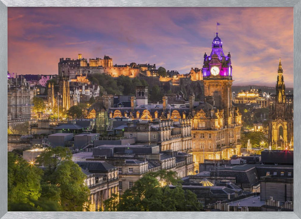 Fantastic sunset in Edinburgh Poster