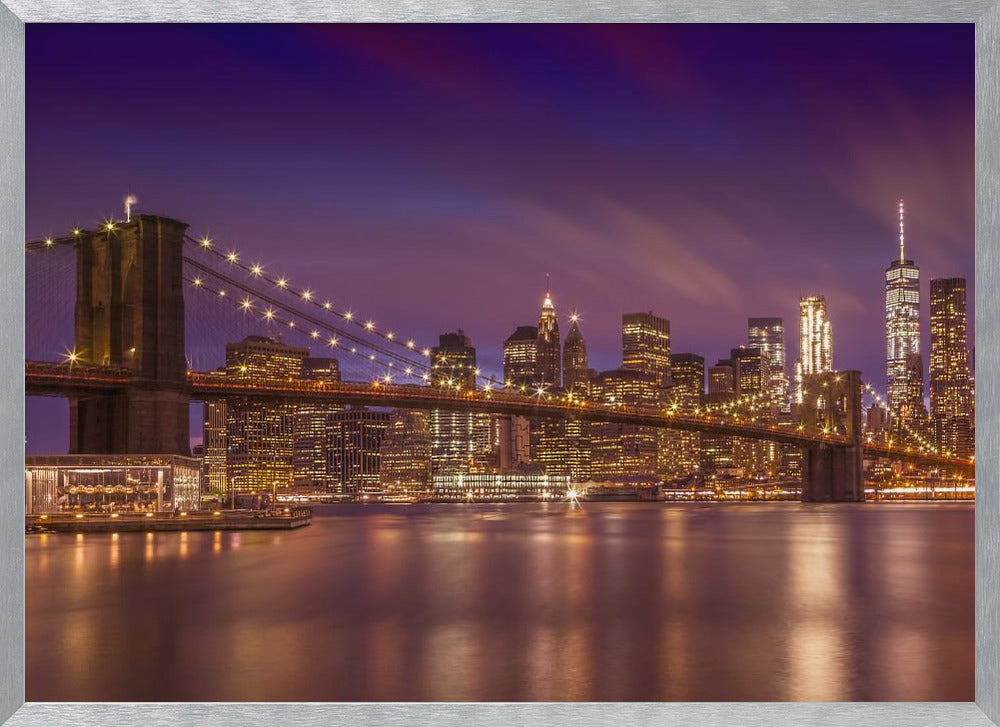 BROOKLYN BRIDGE New York City Sunset Poster