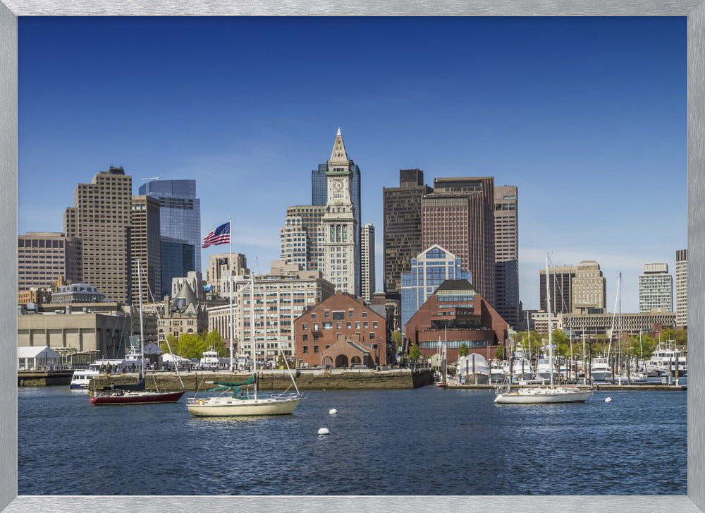 BOSTON Skyline North End &amp; Financial District Poster