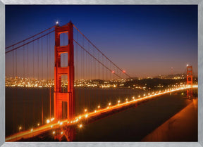 Evening Cityscape of Golden Gate Bridge Poster