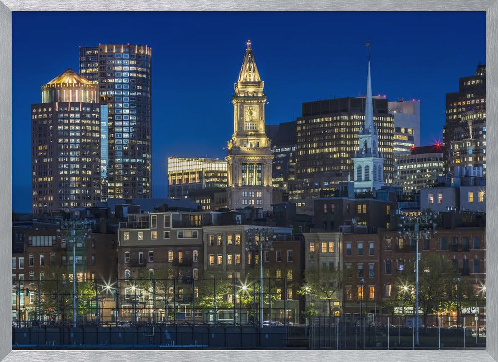 BOSTON Evening Skyline of North End &amp; Financial District Poster