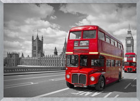 Red Buses in London Poster