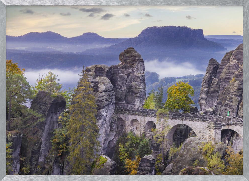 Saxon Switzerland National Park - view to Bastei Bridge Poster