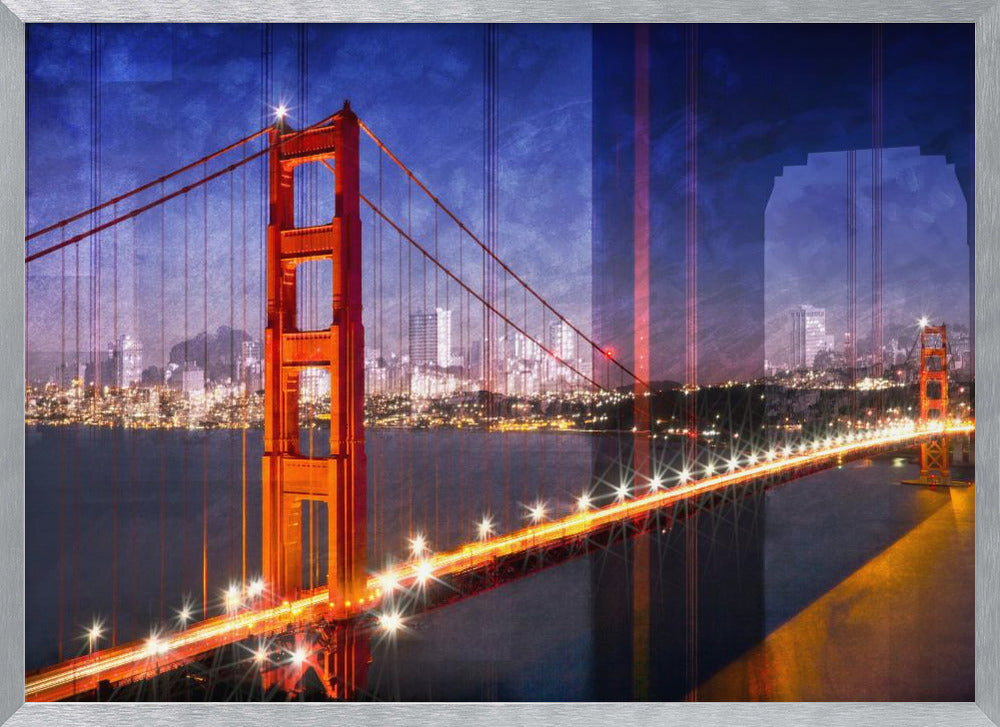 City Art Golden Gate Bridge Composing Poster