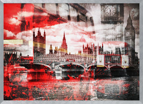 City Art LONDON Red Bus Composing Poster