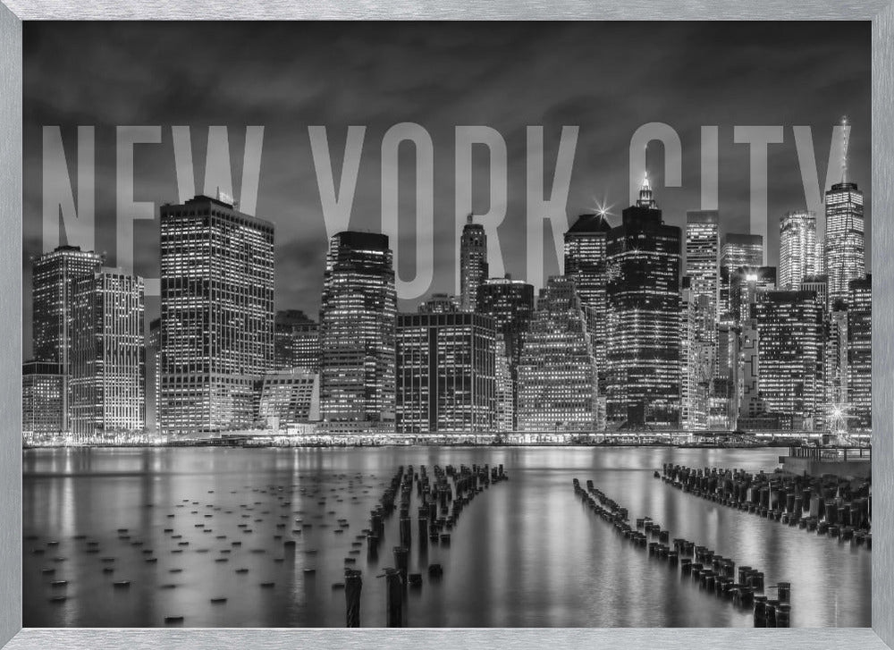 NEW YORK CITY Skyline Monochrome Poster