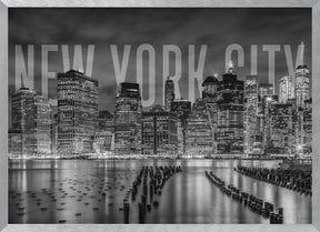 NEW YORK CITY Skyline Monochrome Poster