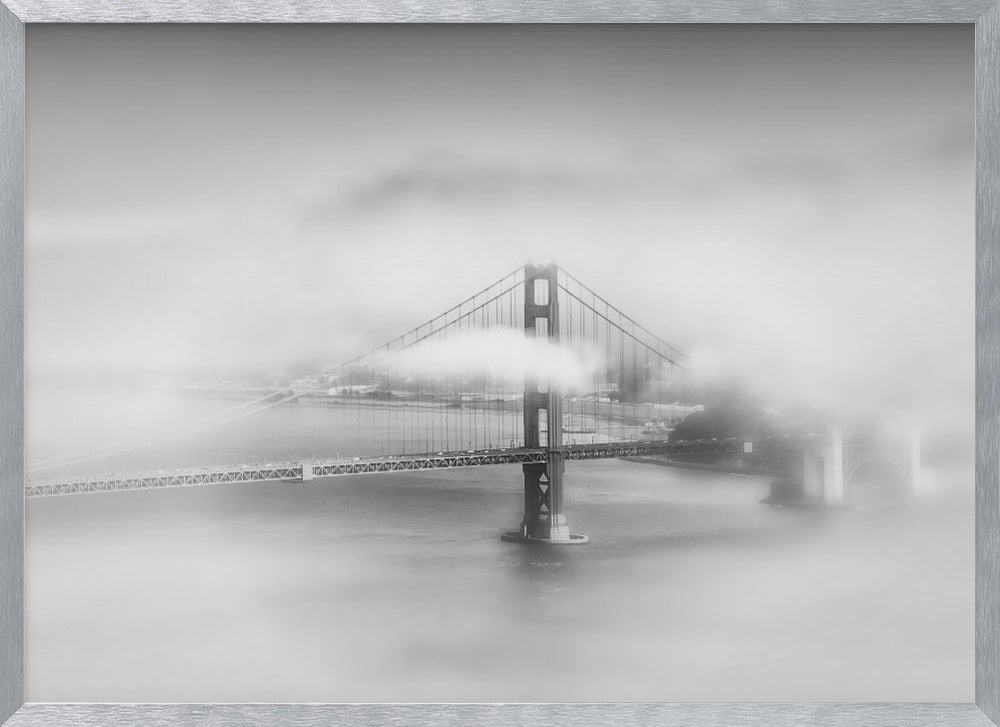 Foggy Golden Gate Bridge | monochrome Poster