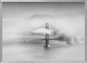 Foggy Golden Gate Bridge | monochrome Poster