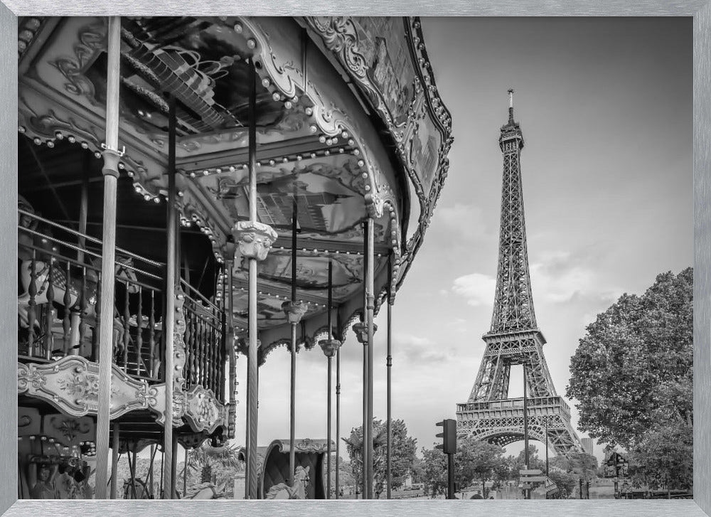 Typical Paris in monochrome Poster