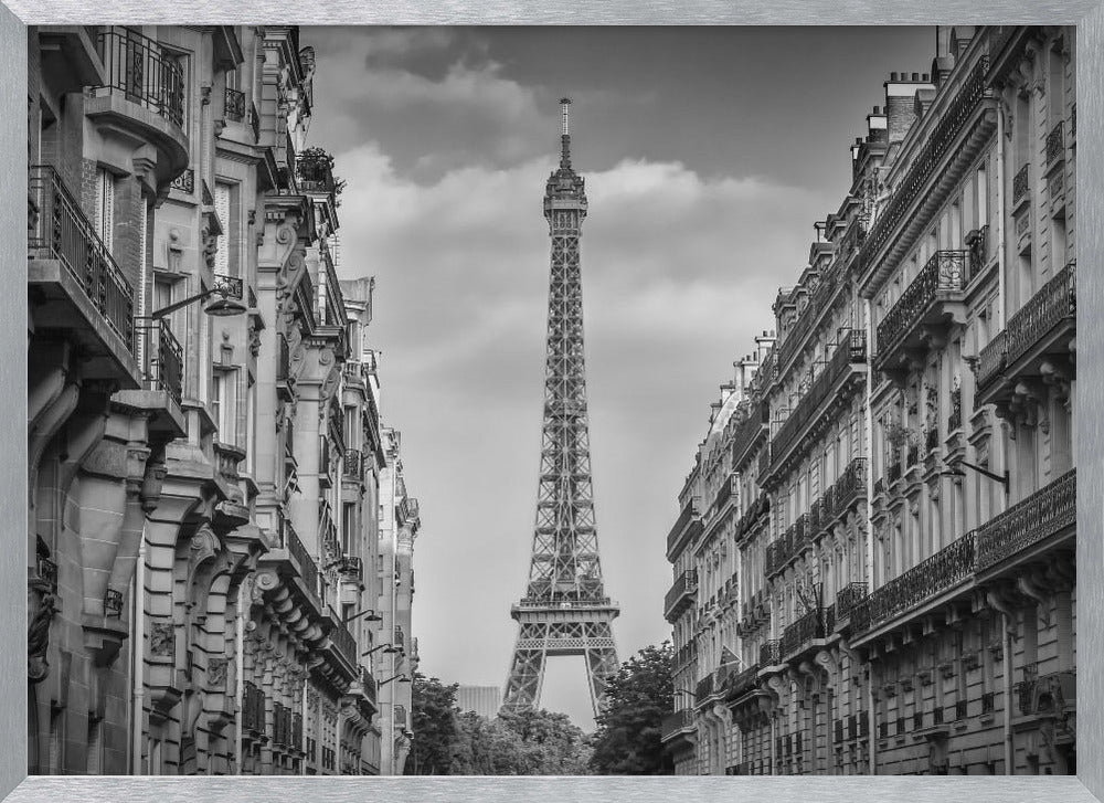 Monochrome Parisian Flair Poster