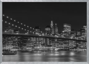 NYC Nightly Impressions - Panoramic Monochrome Poster