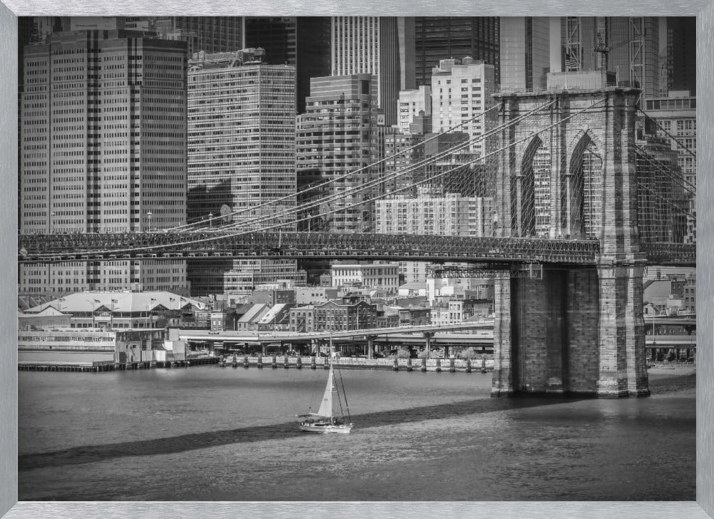 NEW YORK CITY Brooklyn Bridge &amp; Manhattan Skyline Poster