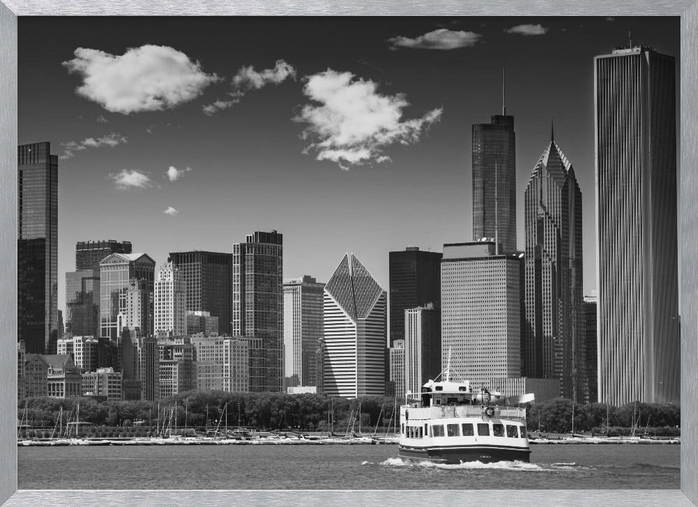 CHICAGO Monochrome Skyline Poster