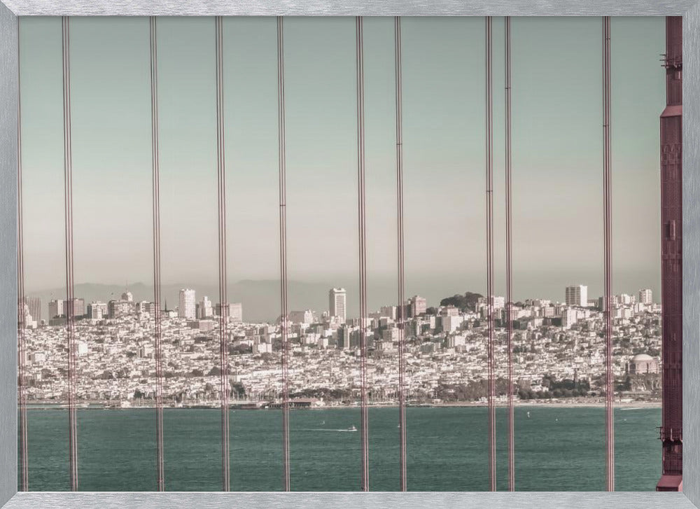 Golden Gate Bridge Panorama | urban vintage style Poster