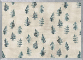 Teal watercolor ferns placed pattern Poster