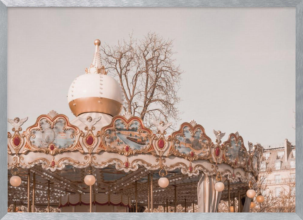 Paris Autumn Carousel Poster