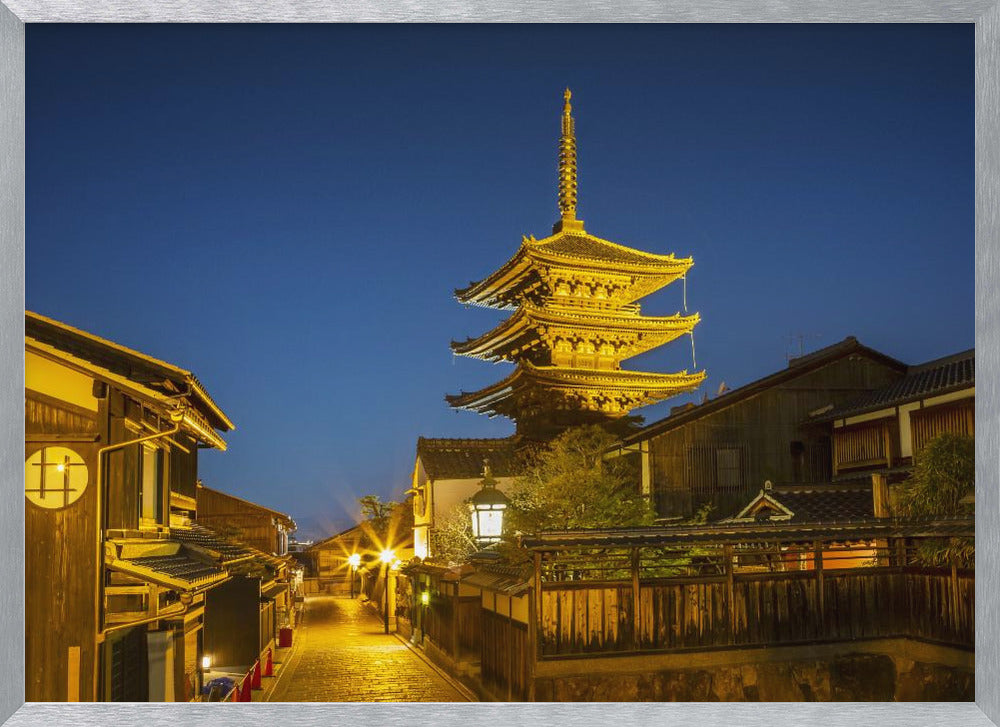 Yasaka Pagoda in historic Kyoto in the evening Poster