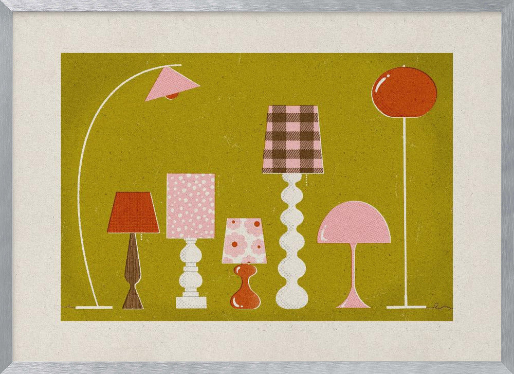 Mid Century Modern Lamps Poster